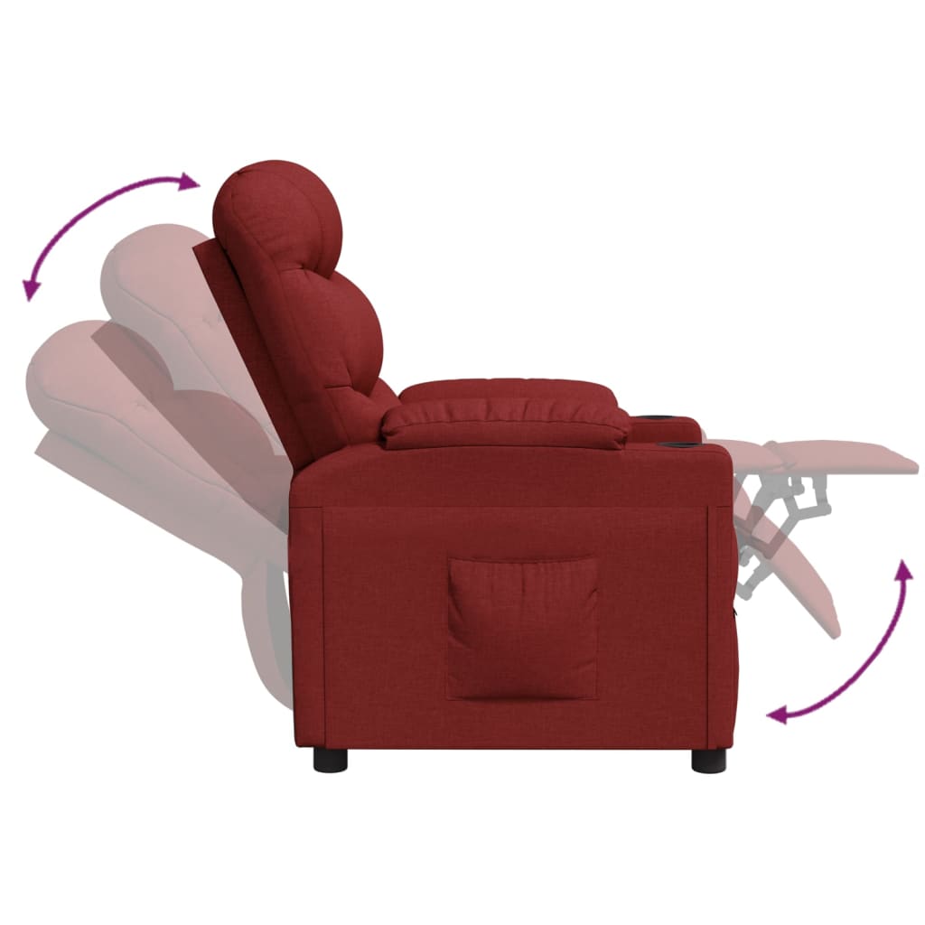 Recliner Chair Wine Red Fabric