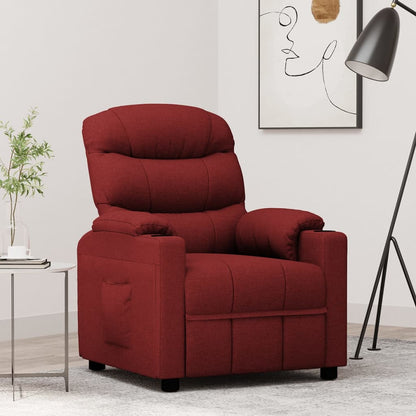 Recliner Chair Wine Red Fabric