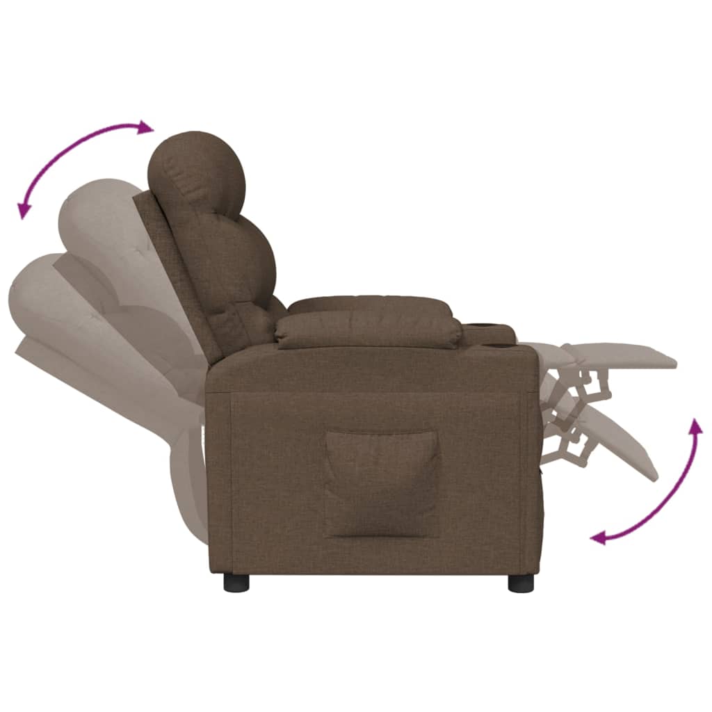 Recliner Chair Brown Fabric