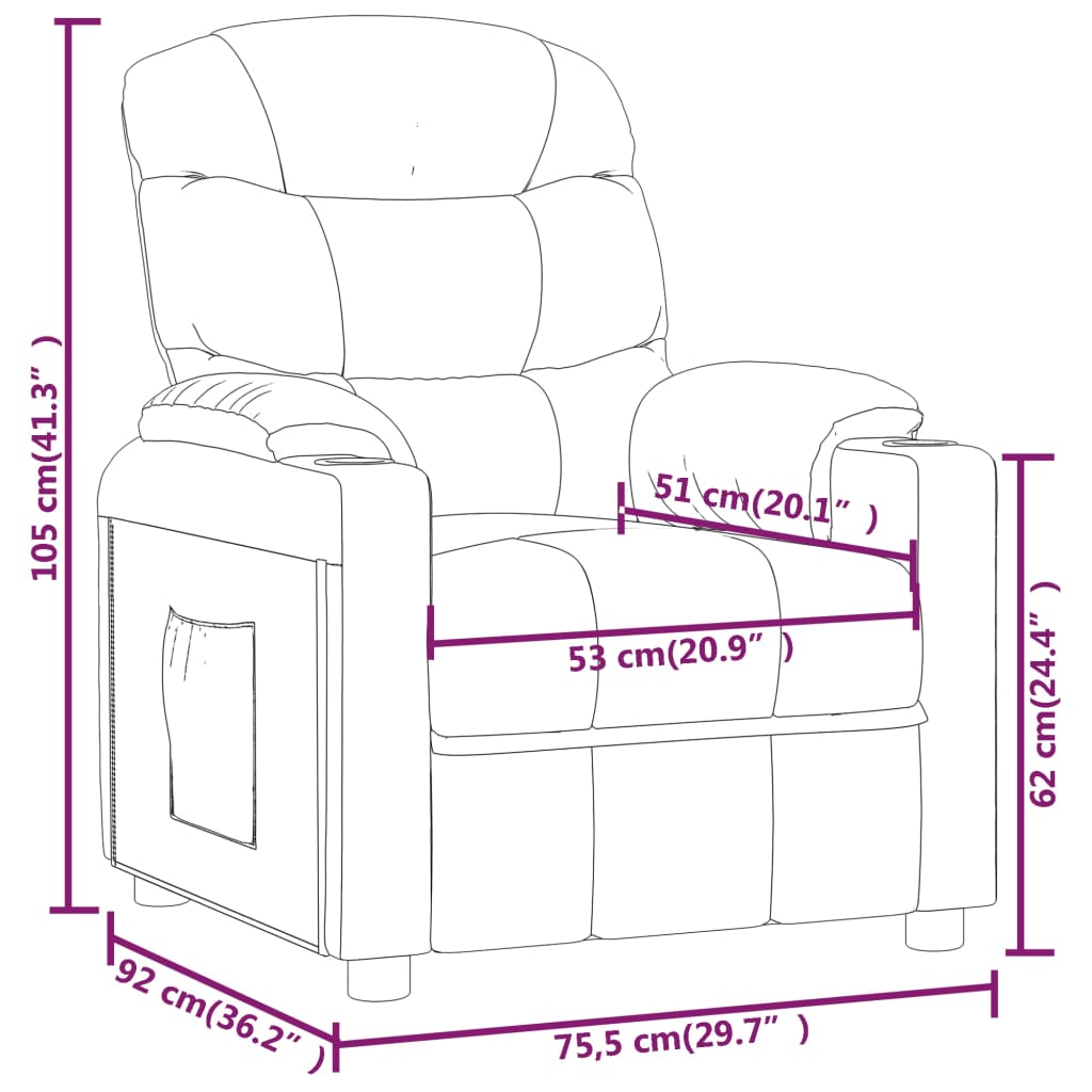 Recliner Chair Taupe Fabric