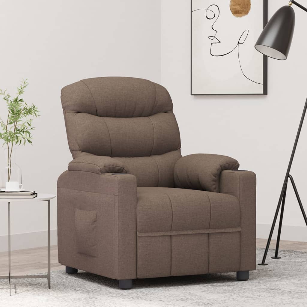 Recliner Chair Taupe Fabric