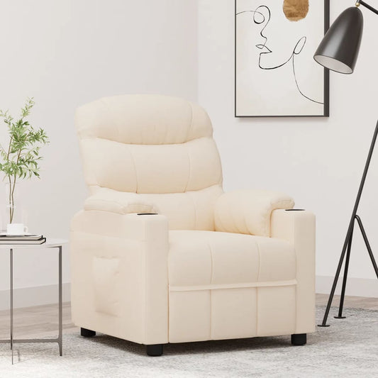Recliner Chair Cream Fabric