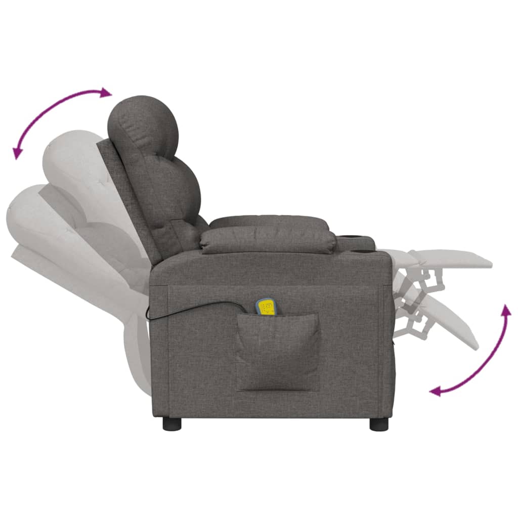 Massage Chair Dark Grey Fabric