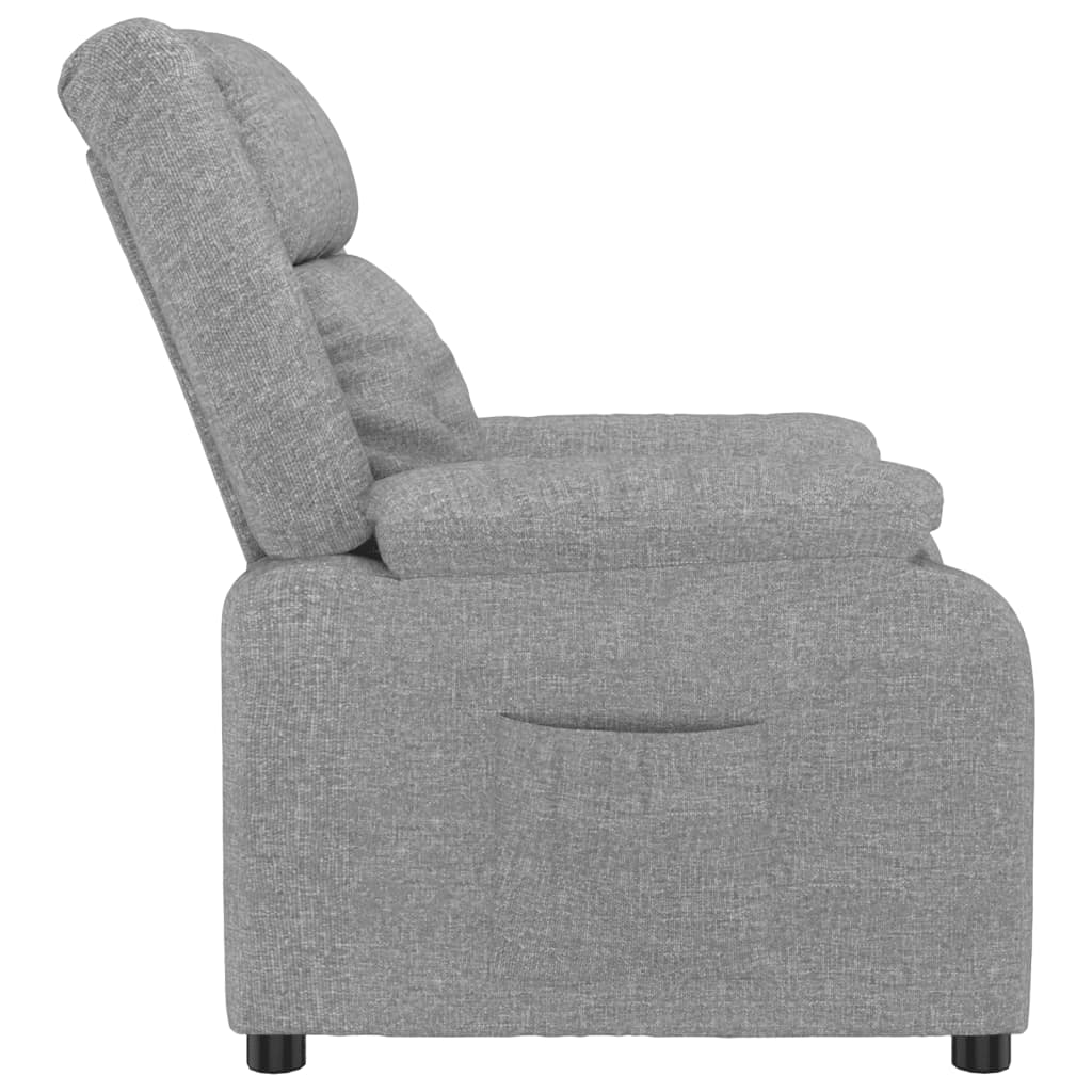 Recliner Chair Light Grey Fabric