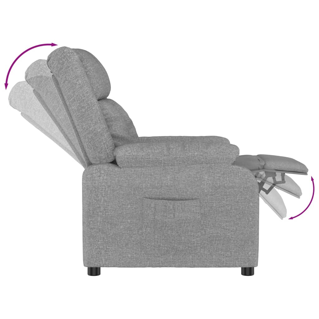 Recliner Chair Light Grey Fabric