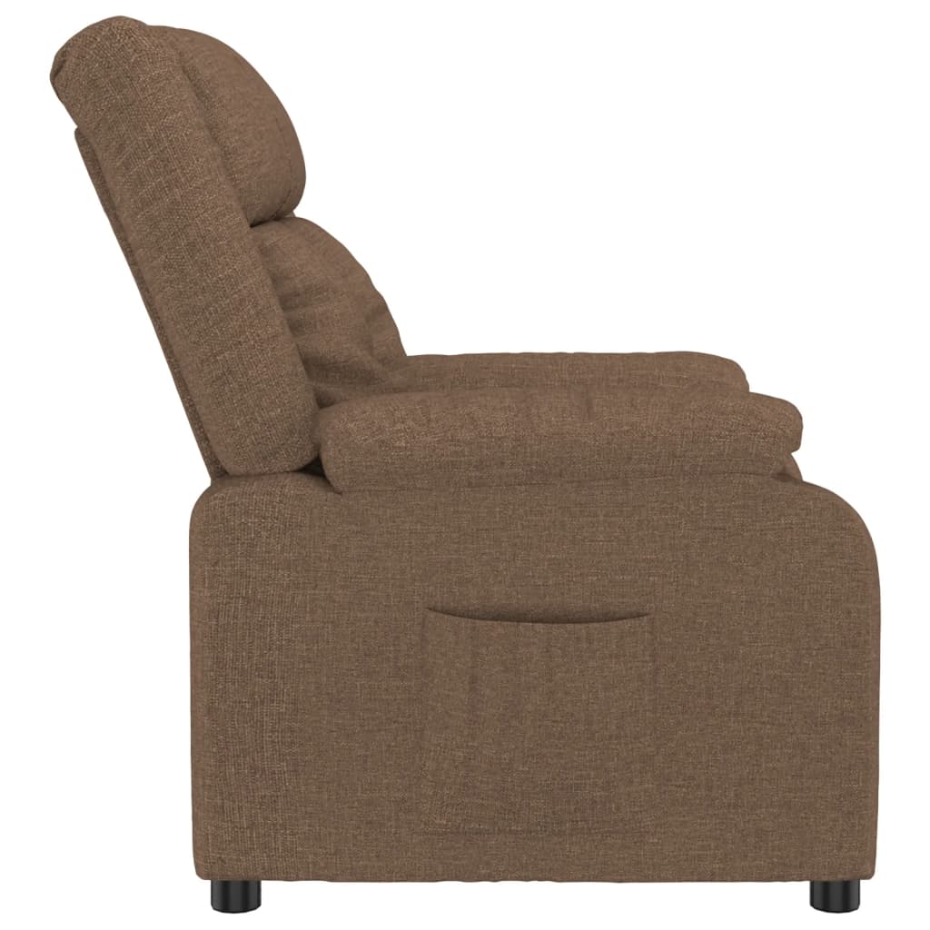 Recliner Chair Brown Fabric