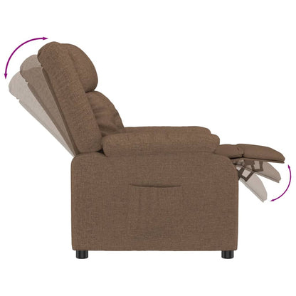 Recliner Chair Brown Fabric