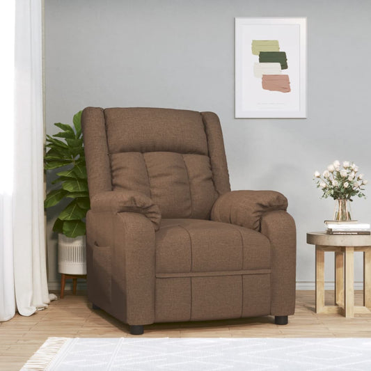 Recliner Chair Brown Fabric