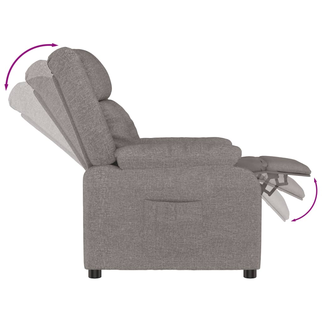 Recliner Chair Taupe Fabric