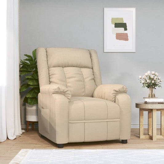 Recliner Chair Cream Fabric