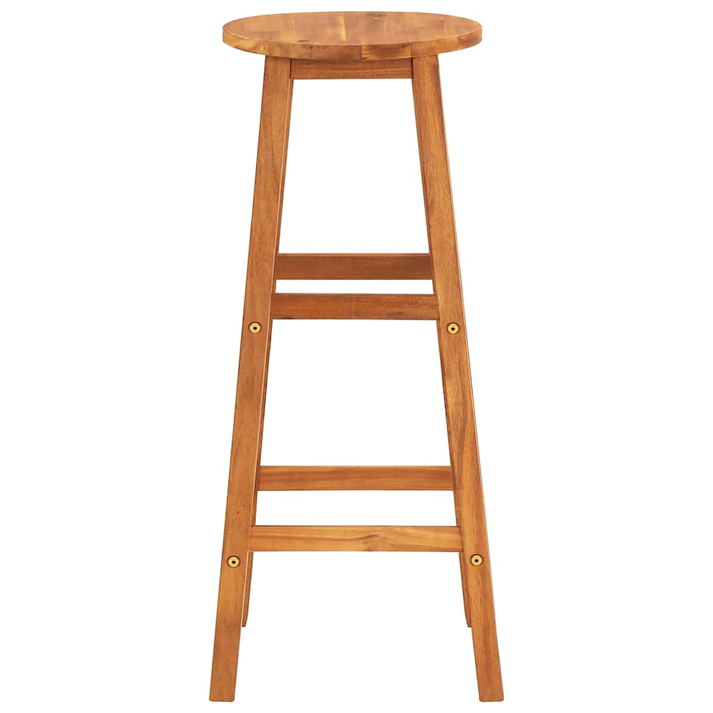 Bar Stool | Set of 8 | Natural wood | Solid Acacia wood | Standard