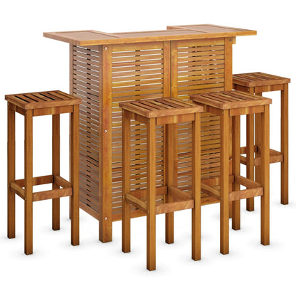 5 Piece Garden Bar Set Solid Wood Acacia