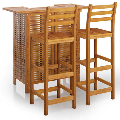 3 Piece Garden Bar Set Solid Wood Acacia