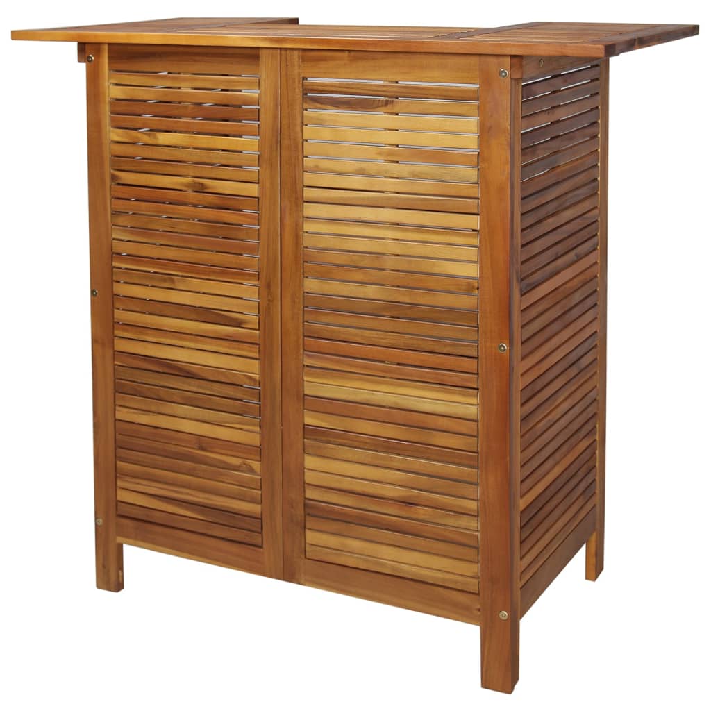 Garden Bar Set | Natural Wood | Solid Acacia Wood | Compact | Footrest