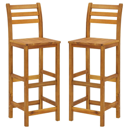 Garden Bar Set | Natural Wood | Solid Acacia Wood | Compact | Footrest
