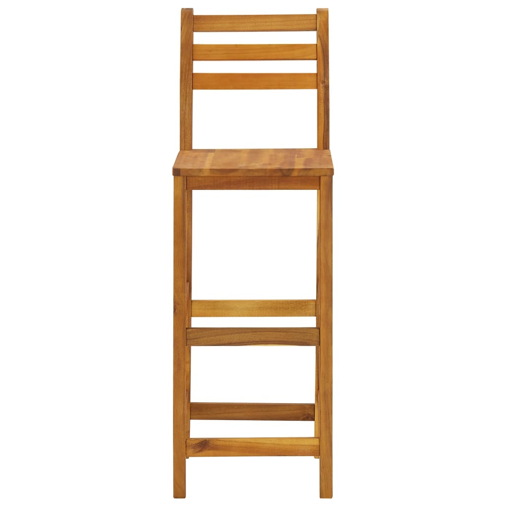 Garden Bar Set | Natural Wood | Solid Acacia Wood | Compact | Footrest
