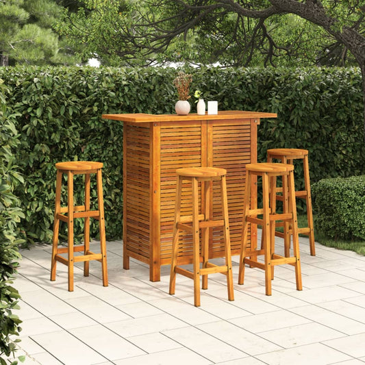 Garden Bar Set | Natural wood | Solid Acacia wood | Standard | Footrest