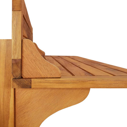Balcony Bar Set | Brown | Solid Acacia Wood | Medium | With Footrest