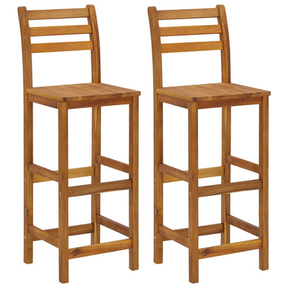 Balcony Bar Set | Brown | Solid Acacia Wood | Medium | With Footrest