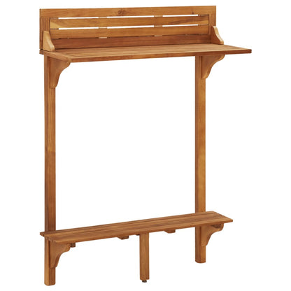 Balcony Bar Set | Natural wood | Solid Acacia wood | Medium | Footrest