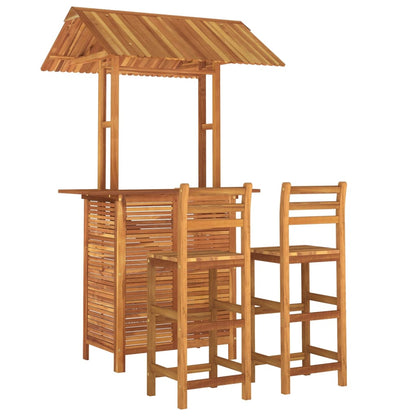 Garden Bar Set | Natural wood | Solid acacia wood | Medium | Footrest