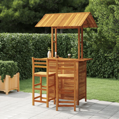 Garden Bar Set | Natural wood | Solid acacia wood | Medium | Footrest