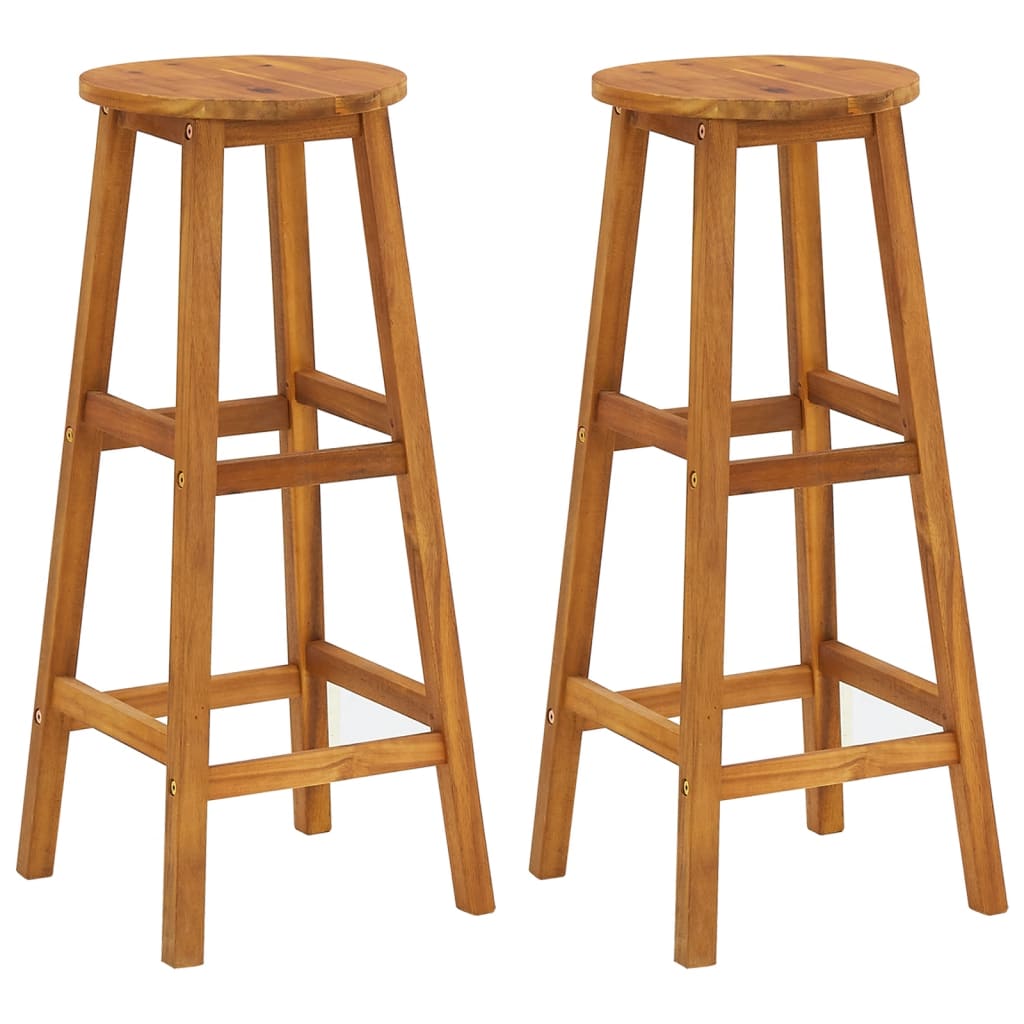 Garden Bar Set | Brown | Solid Acacia wood | Medium | Footrest