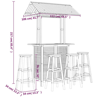 Garden Bar Set | Natural Wood | Solid Acacia Wood | Large | Durable