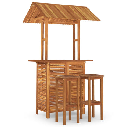 Garden Bar Set | Natural wood | Solid Acacia wood | Large | Footrest