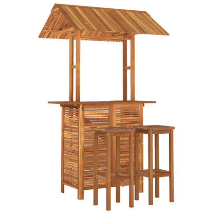 Garden Bar Set | Natural wood | Solid Acacia wood | Large | Footrest