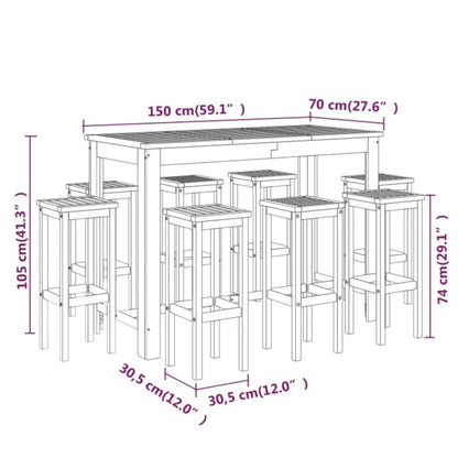 Garden Bar Set | Natural wood | Solid acacia wood with an oil finish