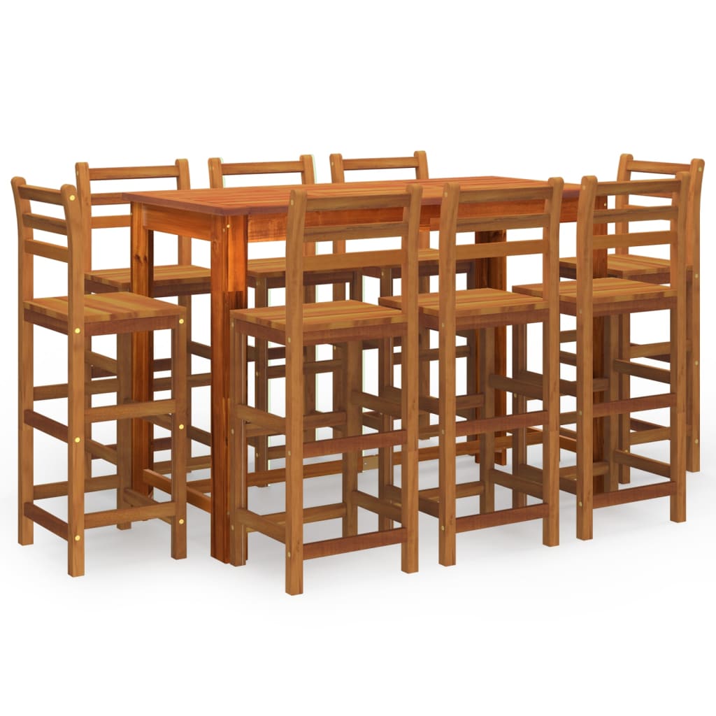 Garden Bar Set | Natural Wood | Solid acacia wood with oil finish | Large