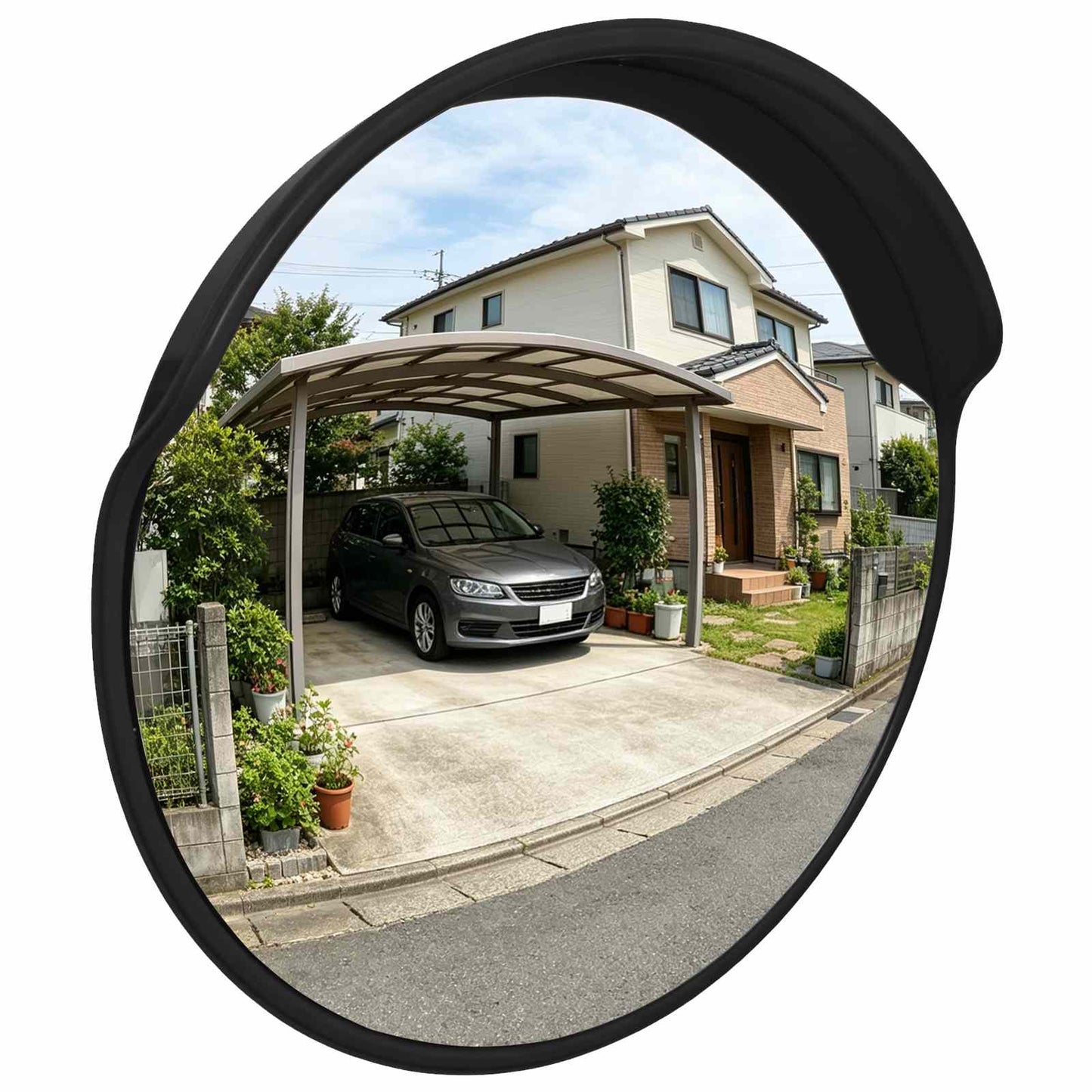 Outdoor Convex Traffic Mirror Black Ø45 cm Polycarbonate