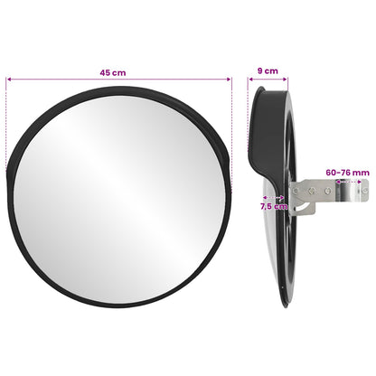 Outdoor Convex Traffic Mirror Black Ø45 cm Polycarbonate