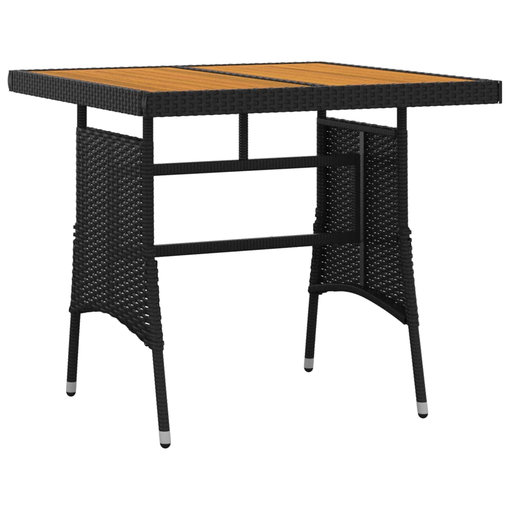 Outdoor Dining Set | Black | PE rattan, steel, solid acacia wood