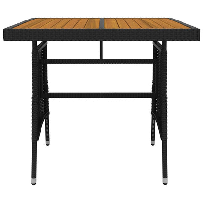 Outdoor Dining Set | Black | PE rattan, steel, solid acacia wood