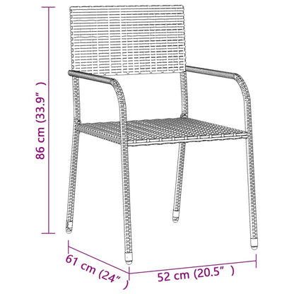 Outdoor Dining Set | Black | PE rattan, steel, solid acacia wood