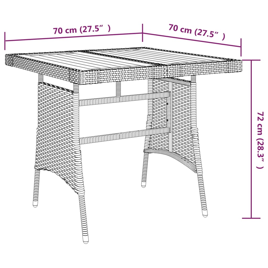 Outdoor Dining Set | Black | PE rattan, steel, solid acacia wood
