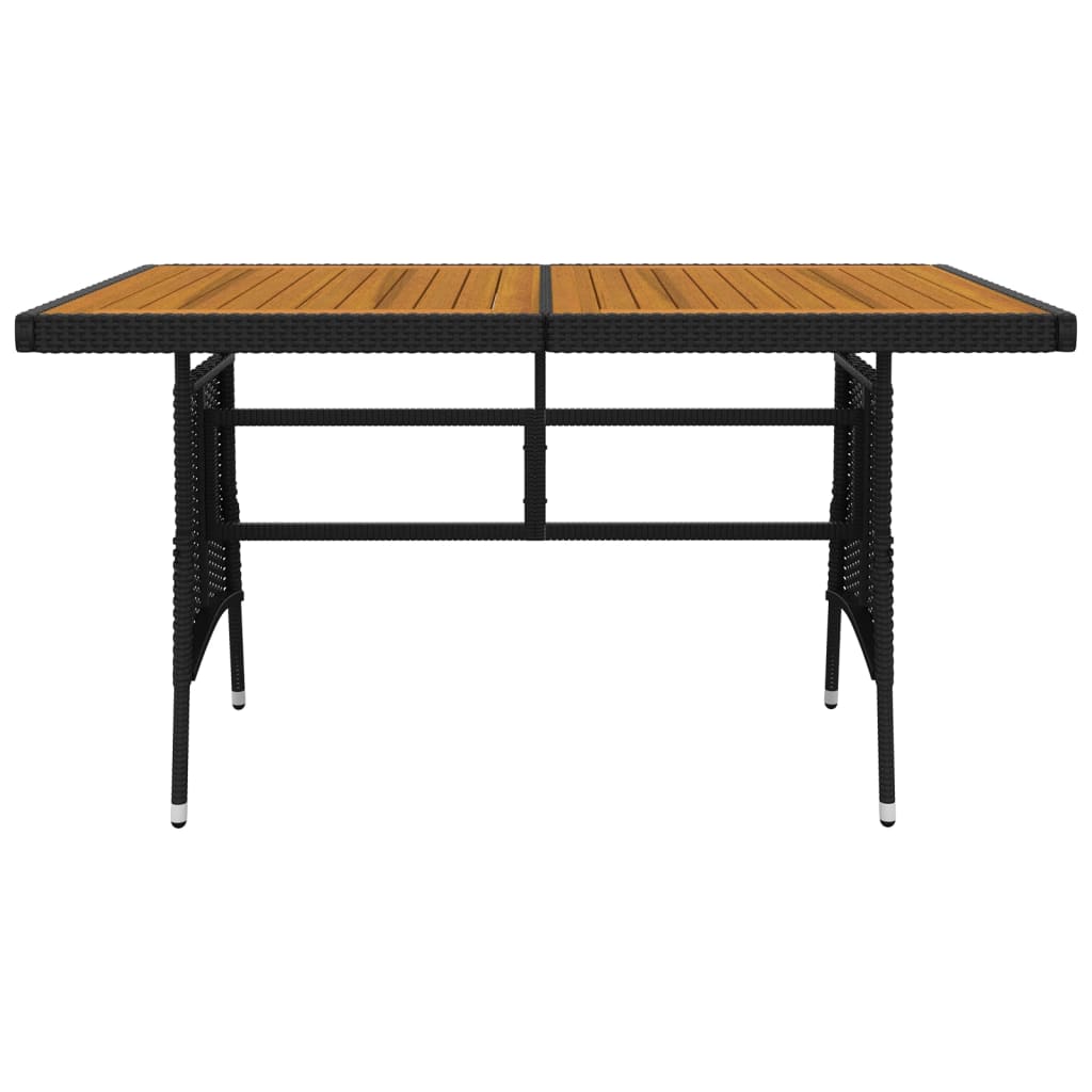 Outdoor Dining Set | Black | PE rattan, steel, solid acacia wood | Medium