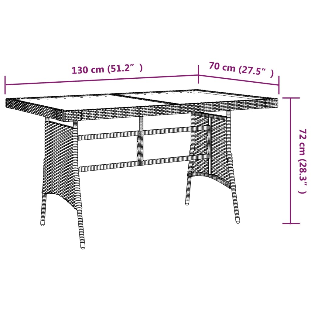 Outdoor Dining Set | Black | PE rattan, steel, solid acacia wood | Medium