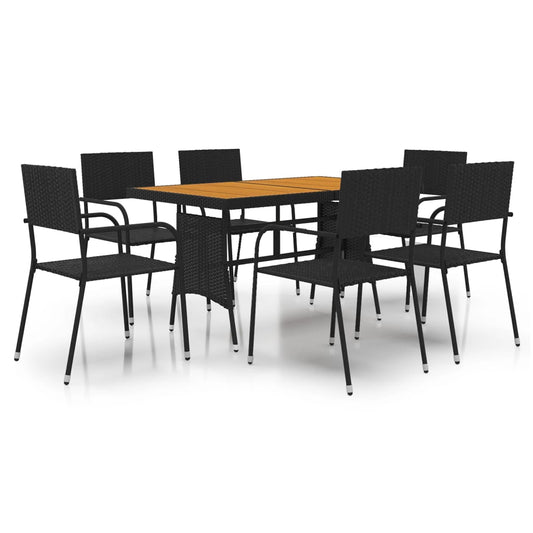 Outdoor Dining Set | Black | PE rattan | Large | Ergonomic