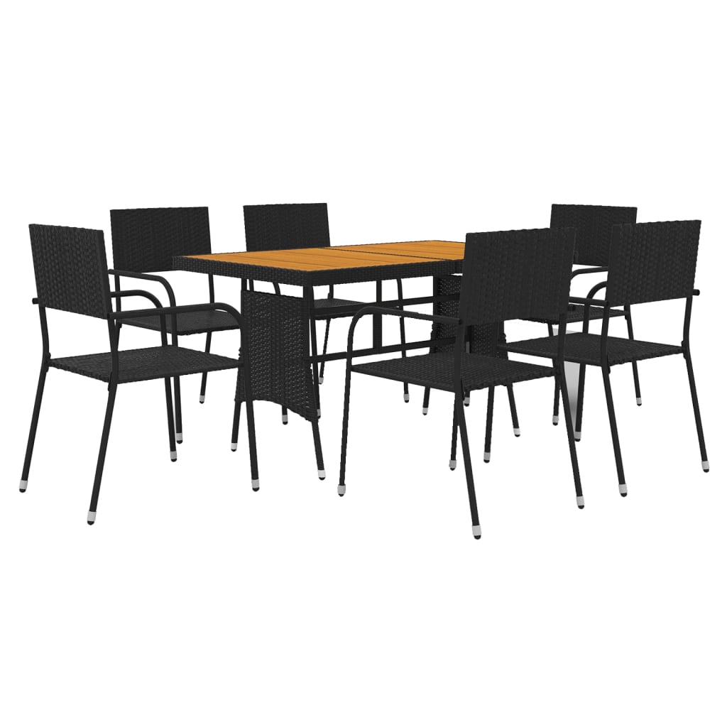 Outdoor Dining Set | Black | PE rattan | Large | Ergonomic