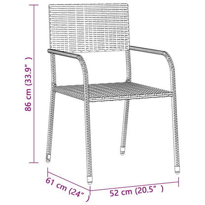 5 Piece Outdoor Dining Set Poly Rattan Grey