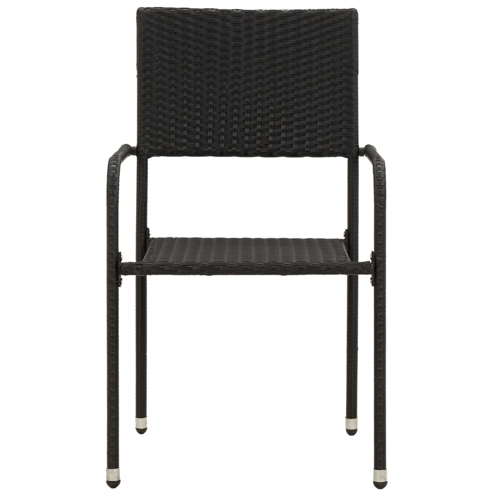 Outdoor Dining Set | Black | PE rattan, steel, solid acacia wood