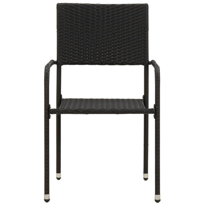 Outdoor Dining Set | Black | PE rattan, steel, solid acacia wood