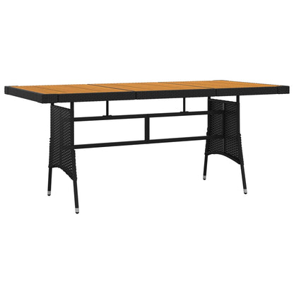 Outdoor Dining Set | Black | PE rattan, steel, solid acacia wood