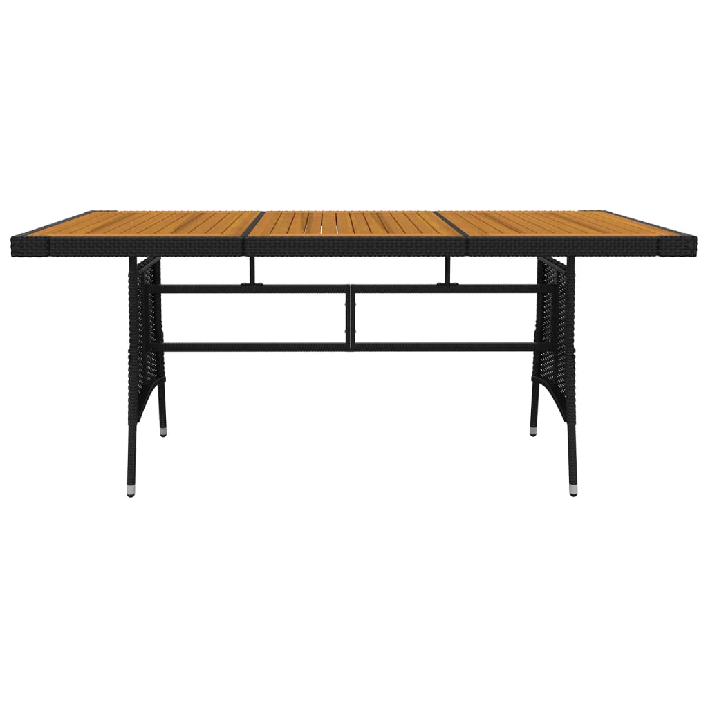 Outdoor Dining Set | Black | PE rattan, steel, solid acacia wood