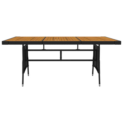 Outdoor Dining Set | Black | PE rattan, steel, solid acacia wood