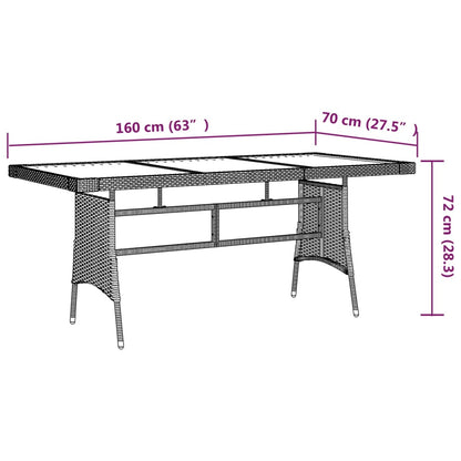Outdoor Dining Set | Black | PE rattan, steel, solid acacia wood