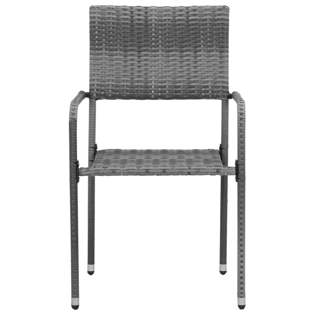 Outdoor Dining Set | Grey | PE rattan, steel, solid acacia wood | 7 Piece